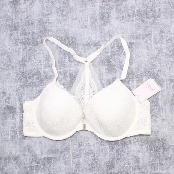 Auden Womens Lightly Lined Demi Coverage Racerback Front Closure Bra (Size:38DD) - Picture 3 of 9